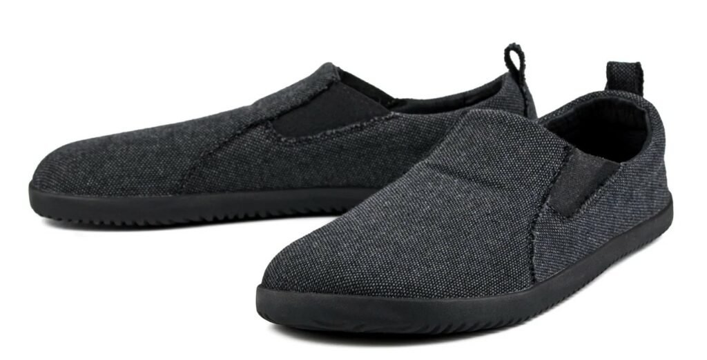 Stock photo of Ahinsa vegan barefoot recycled textile slip-ons with zero drop sole