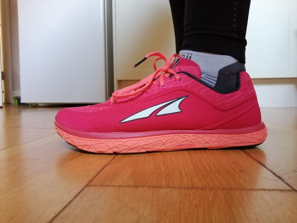 Side view of Altra escalante 2.5 zero drop running shoe with anatomical toe box
