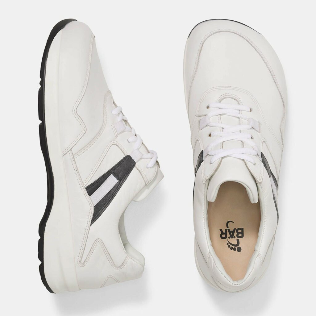 Baer leather wide toe box sneakers with a supportive conventional sole