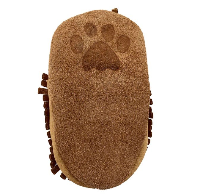 outsole on bear paw canadian moosehide native made soft sole moccasins for babies