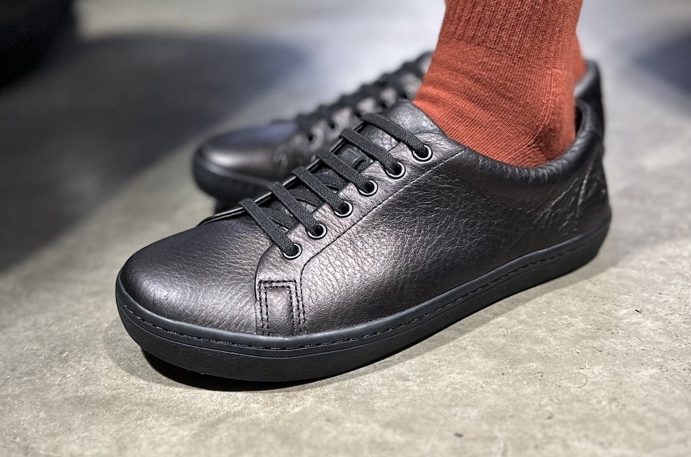 A pair of zero drop, wide toe box non slip barefoot shoes from Birchbury