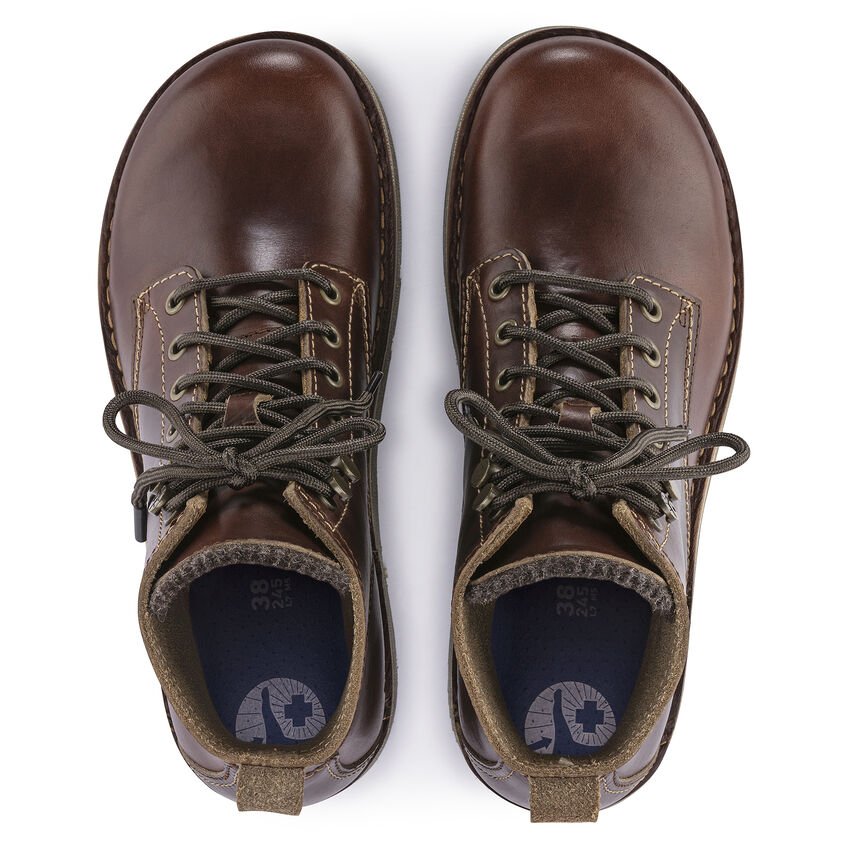 Top down view of wide toe box Birkenstock Boots