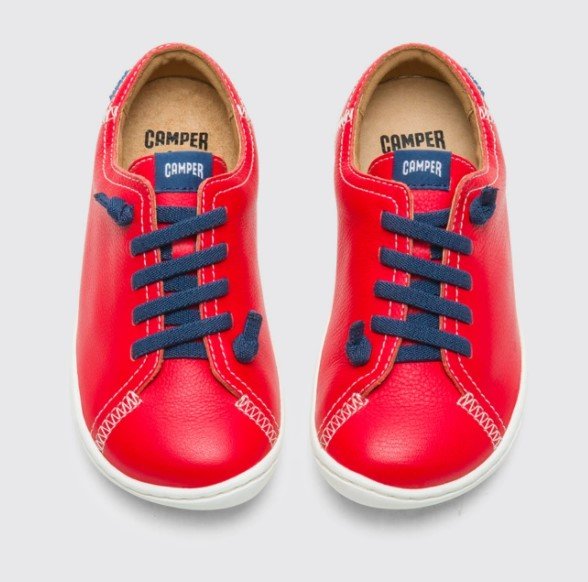 Camper Peu Red leather foot friendly zero drop sneakers