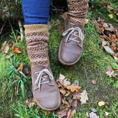 A person wearing Conker shoes handmade classic leather shoes with a wide toe box and conventional outsole