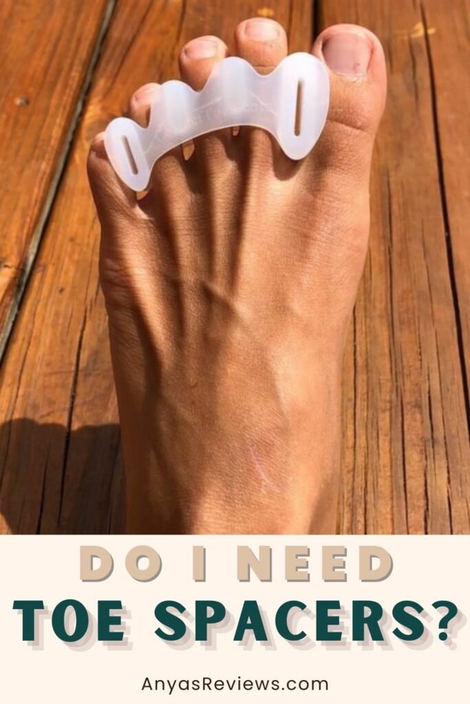 An image of a foot wearing Correct Toes toe spacers with the test