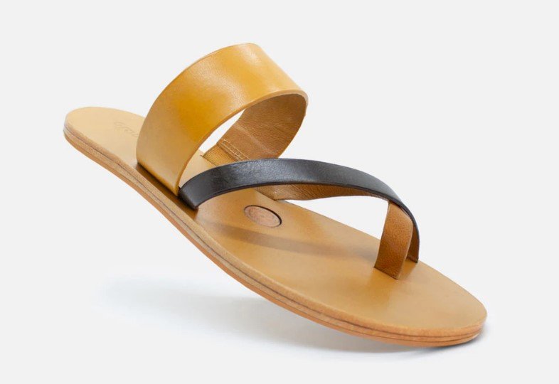 Groundz Zero Drop backless barefoot friendly leather slip on sandals grounding copper plug