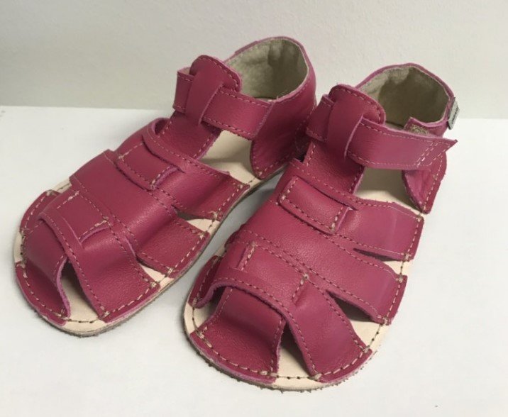 OK Bare Ortho + dark pink affordable kids barefoot sandals