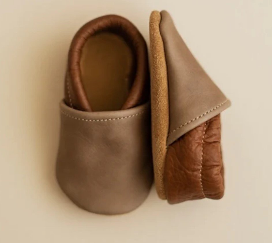 Sun and Lace handmade soft sole leather barefoot moccasins for babies and new walkers made in the USA