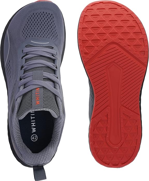 top down and outsole view of Whitin wide toe box cushioned running sneaker