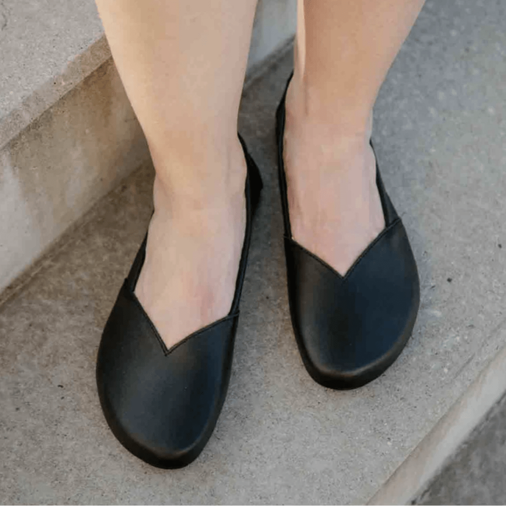 Stock photo of Jancarik ballet flats, barefoot wide toe box with v vamp detail